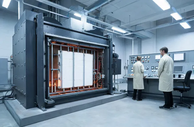 Fire testing furnace evaluating gypsum wall assembly