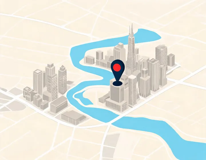 Map illustration of USG Chicago headquarters district